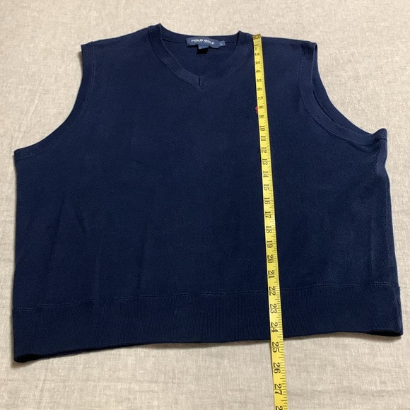 Vintage 90s Ralph Lauren Polo Golf Men's V-Neck Navy Sweater Vest Large USA - Picture 10 of 13